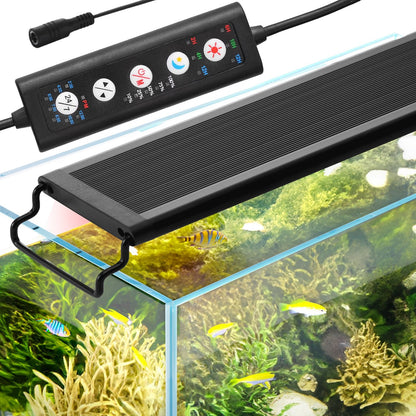 36W Full Spectrum Aquarium Light with Adjustable Timer & Extendable Brackets
