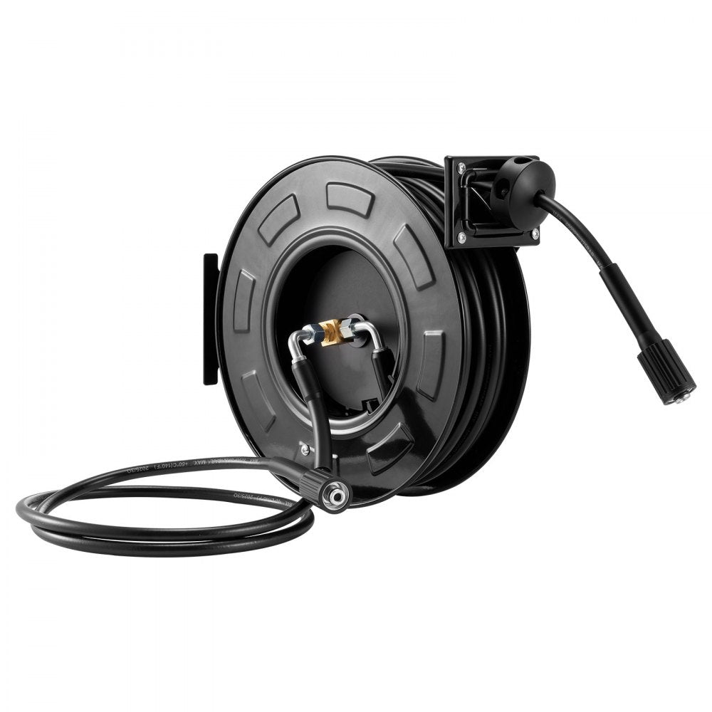 Pressure Washer Hose Reel 18.3m x 6.4mm Retractable 4000PSI Auto-Rewinding