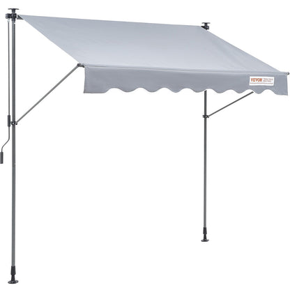 Manual 3m Retractable Patio Awning with Sunshade Curtain for Outdoor Use
