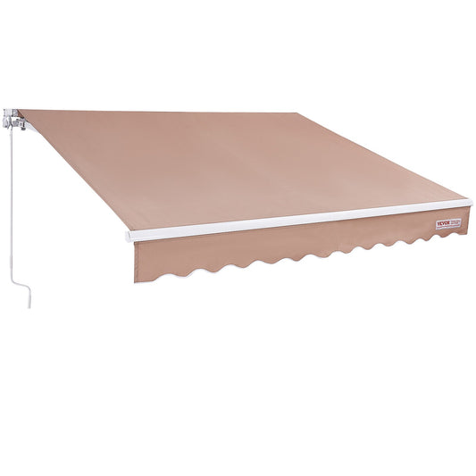 VEVOR Manual Retractable Awning, 2.44 x 2.13m Outdoor Patio Awning Retractable Sun