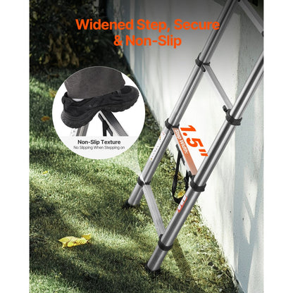 VEVOR Telescoping Ladder Stainless Steel Extension Step 3140mm Portable Ladders