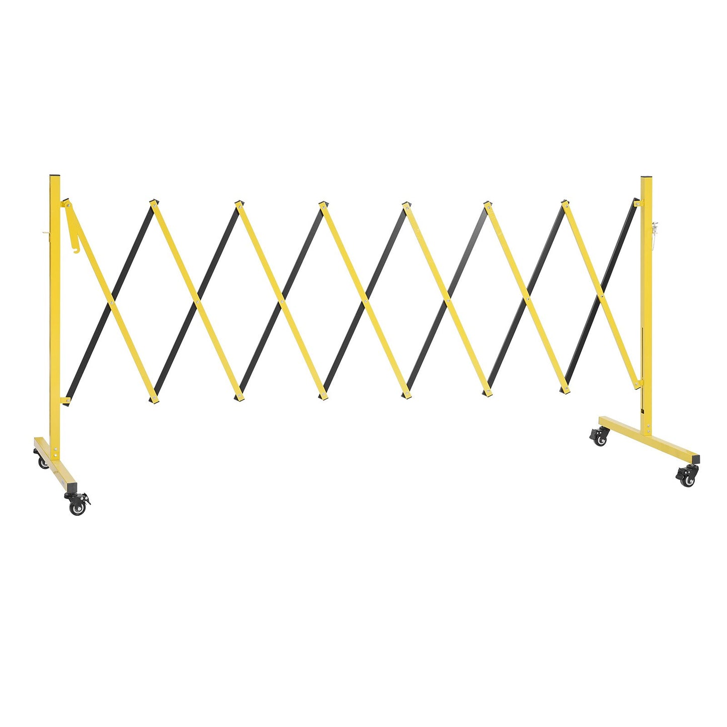 Industrial Expandable Barricade, 3.82m Expandable Safety Barrier, Flaxible Mobile Barricade with Locking Casters, Portable Folding Security Gate Traffic Fence for Driveway Warehouse Elevator