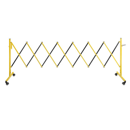 Industrial Expandable Barricade, 3.82m Expandable Safety Barrier, Flaxible Mobile Barricade with Locking Casters, Portable Folding Security Gate Traffic Fence for Driveway Warehouse Elevator
