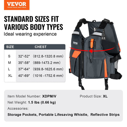 Unisex Watersports Life Jacket with 110N Buoyancy - Waterproof & Adjustable Fit