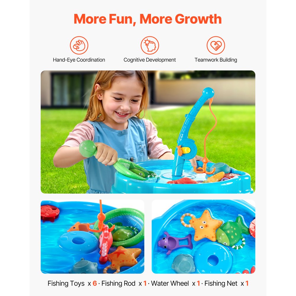 VEVOR Water Table for Toddlers Kids Activity Sensory Table with 9PCS Accessories