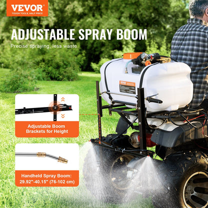 60L ATV/UTV Spot Sprayer with Adjustable Brass Nozzle and 1.9 GPM Flow Rate