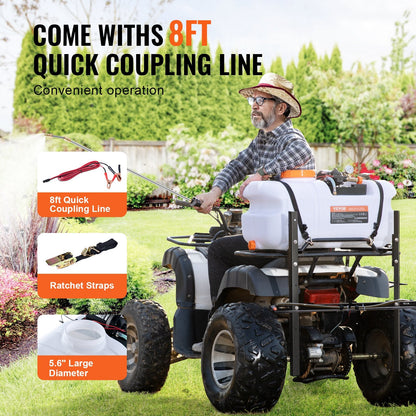 60L ATV/UTV Spot Sprayer with Adjustable Brass Nozzle and 1.9 GPM Flow Rate