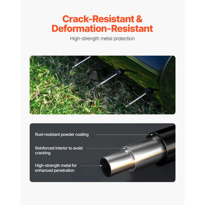 Rolling Lawn Aerator 45.7 cm Heavy-Duty Manual Rolling Aerator Lawn Black