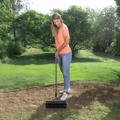 Rolling Lawn Aerator 45.7 cm Heavy-Duty Manual Rolling Aerator Lawn Black