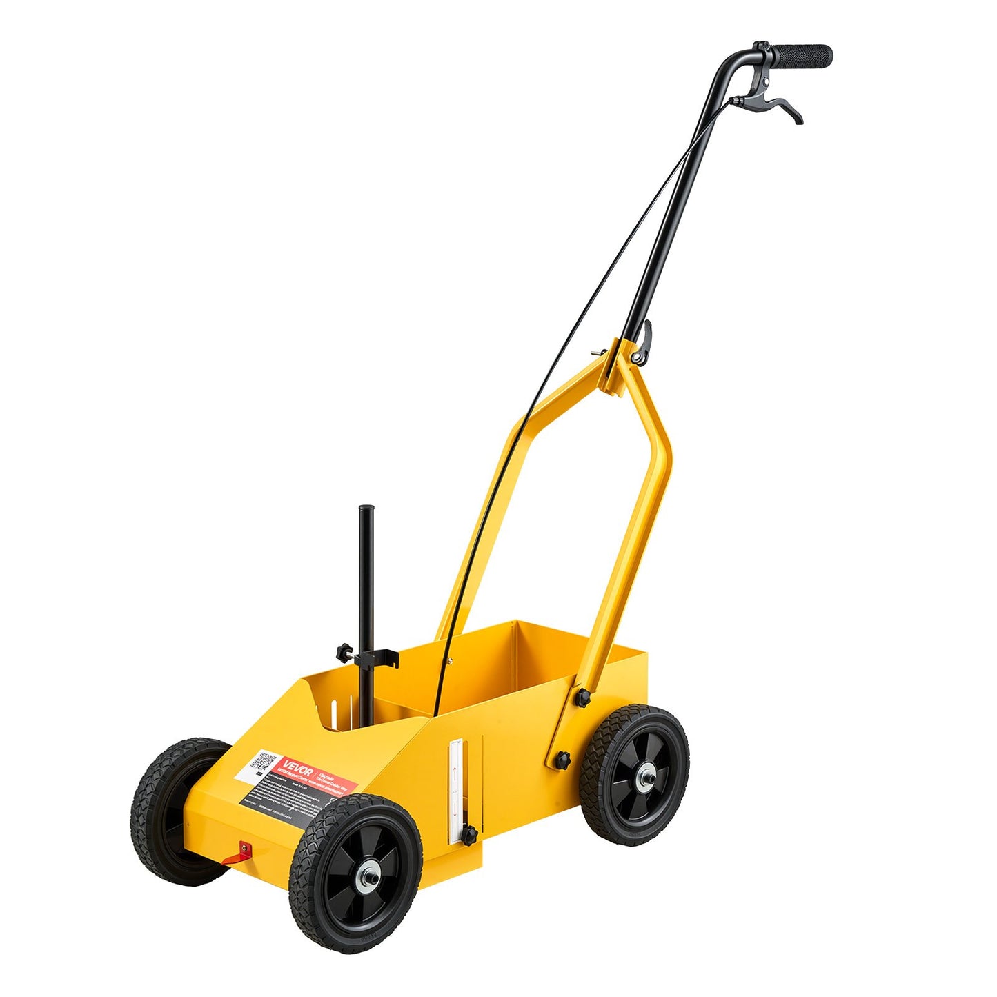 Striping Line Marking Machine 12-Can Capacity Yellow with 4 Wheels, Parking Lot Striping Machine, 50-100 mm Adjustable Line Width, Heavy Duty, Fast and Accurate Marking, with Adapter Nozzle