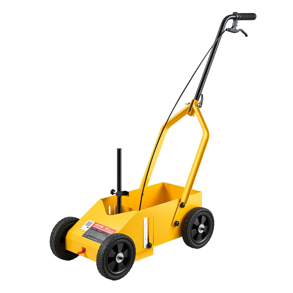 Striping Line Marking Machine 12-Can Capacity Yellow with 4 Wheels, Parking Lot Striping Machine, 50-100 mm Adjustable Line Width, Heavy Duty, Fast and Accurate Marking, with Adapter Nozzle