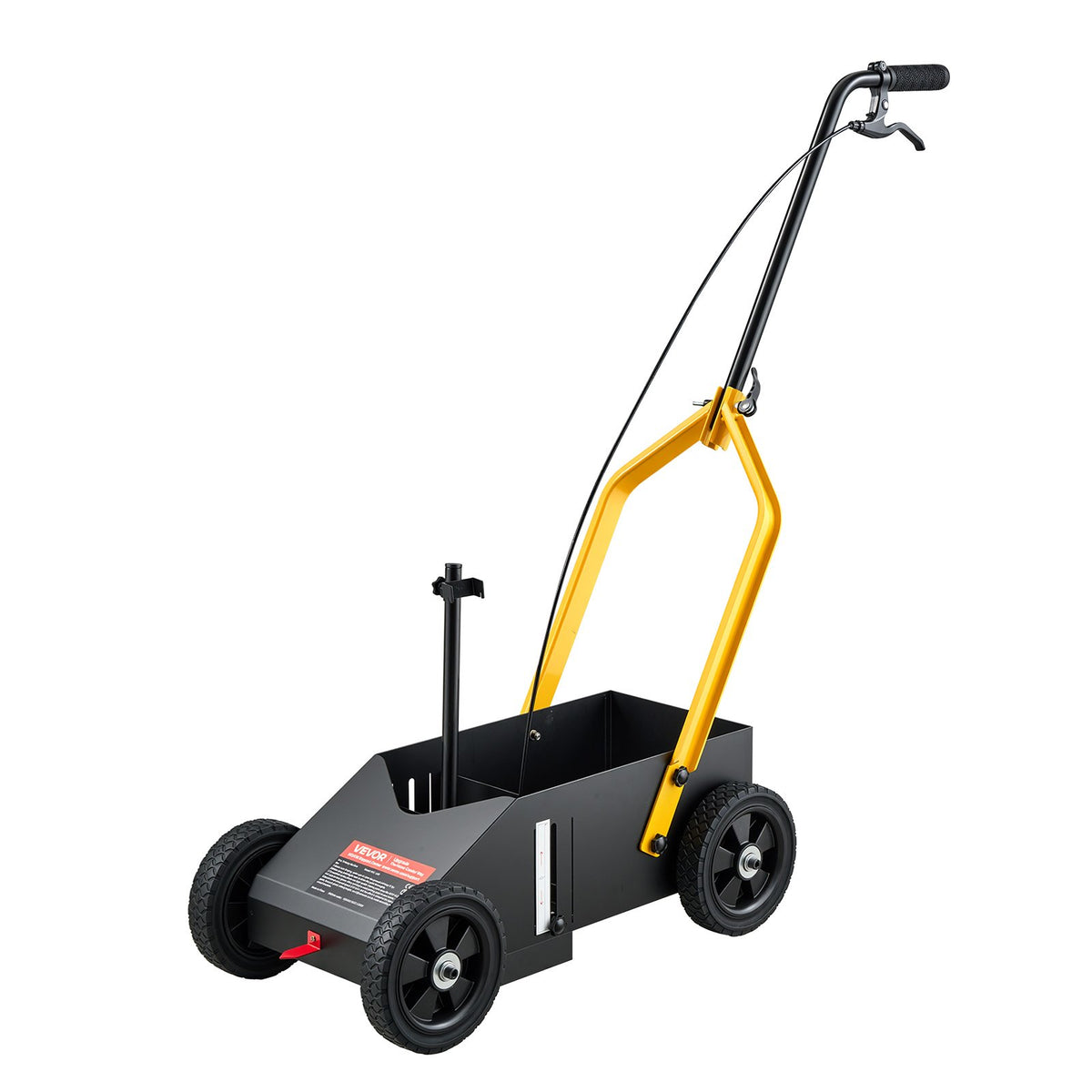 Striping Line Marking Machine 12-Can Capacity Black with 4 Wheels, Parking Lot Striping Machine, 50-100 mm Adjustable Line Width, Heavy Duty, Fast and Accurate Marking, with Adapter Nozzle