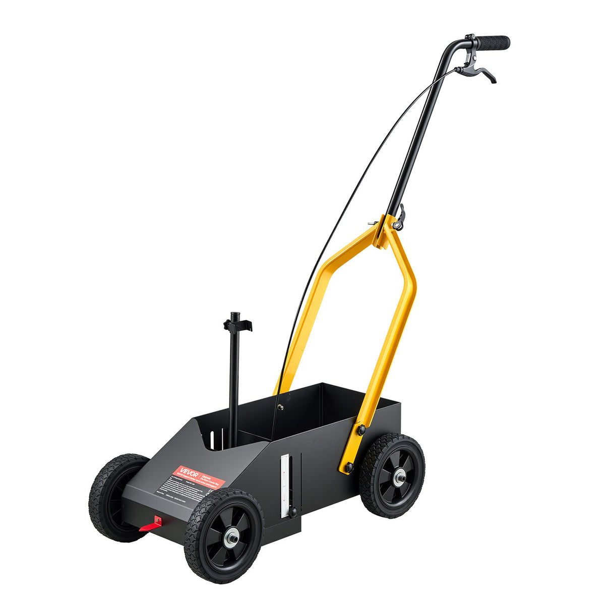 Striping Line Marking Machine 12-Can Capacity Black with 4 Wheels, Parking Lot Striping Machine, 50-100 mm Adjustable Line Width, Heavy Duty, Fast and Accurate Marking, with Adapter Nozzle