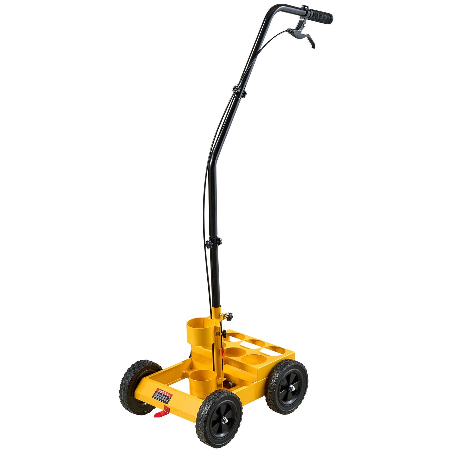 Striping Line Marking Machine 6-Can Capacity Yellow with 4 Wheels, Parking Lot Striping Machine, 50-100 mm Adjustable Line Width, Heavy Duty, Fast and Accurate Marking, with Adapter Nozzle