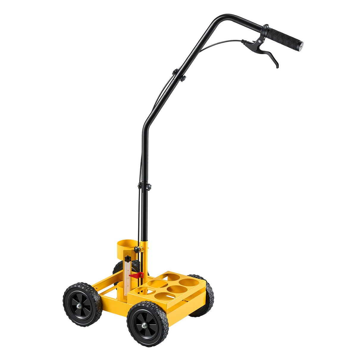 Striping Line Marking Machine 6-Can Capacity Yellow with 4 Wheels, Parking Lot Striping Machine, 50-100 mm Adjustable Line Width, Heavy Duty, Fast and Accurate Marking, with Adapter Nozzle