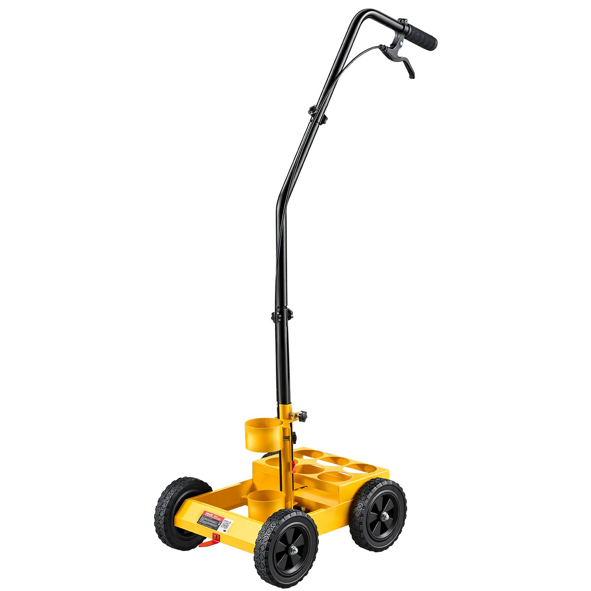 Striping Line Marking Machine 6-Can Capacity Yellow with 4 Wheels, Parking Lot Striping Machine, 50-100 mm Adjustable Line Width, Heavy Duty, Fast and Accurate Marking, with Adapter Nozzle