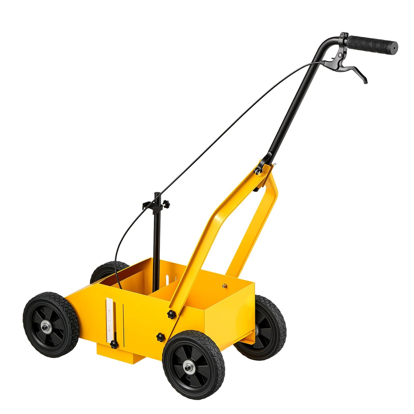 Striping Line Marking Machine 9-Can Capacity Yellow with 4 Wheels, Parking Lot Striping Machine, 50-100 mm Adjustable Line Width, Heavy Duty, Fast and Accurate Marking, with Adapter Nozzle