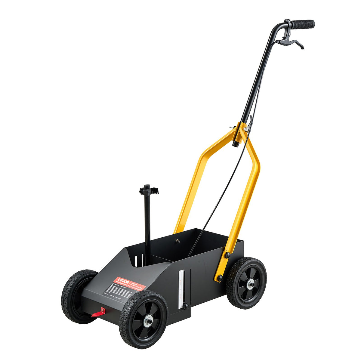 Striping Line Marking Machine 9-Can Capacity Black with 4 Wheels, Parking Lot Striping Machine, 50-100 mm Adjustable Line Width, Heavy Duty, Fast and Accurate Marking, with Adapter Nozzle