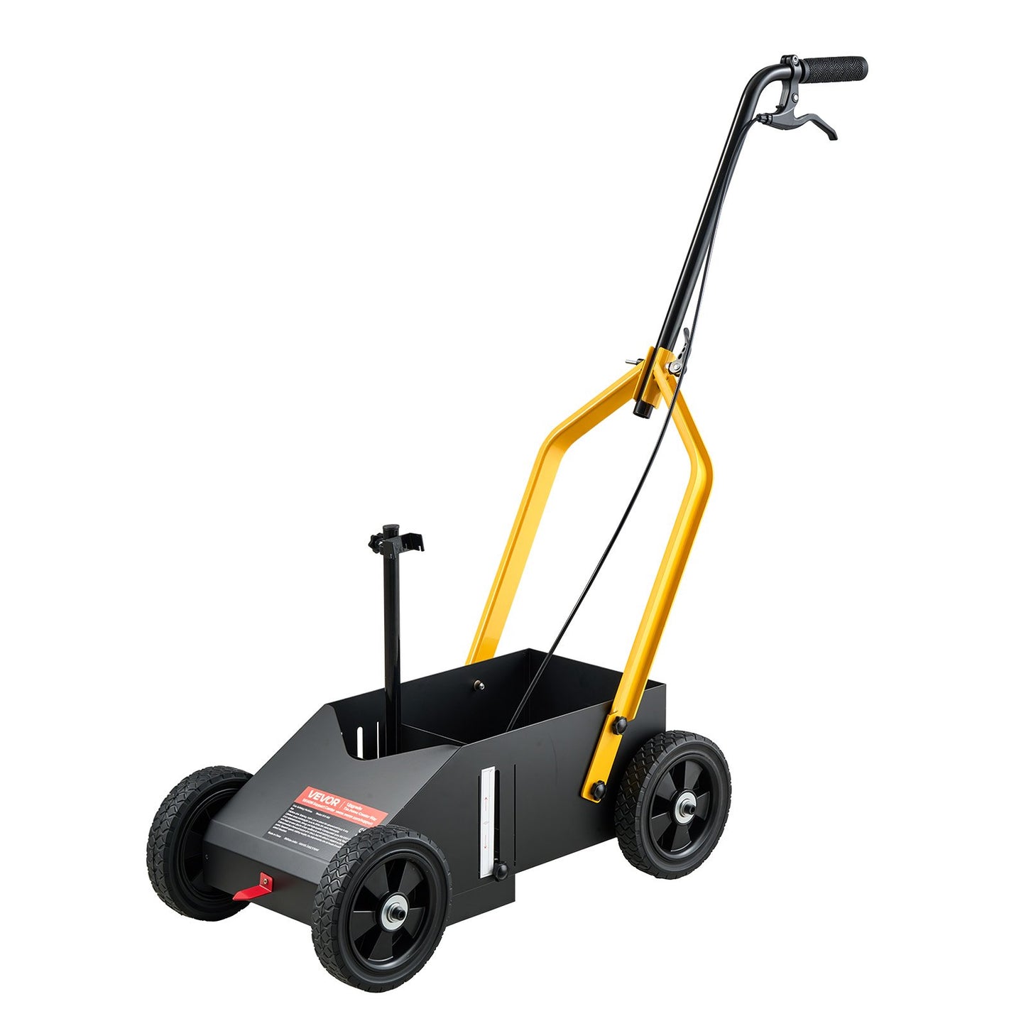 Striping Line Marking Machine 9-Can Capacity Black with 4 Wheels, Parking Lot Striping Machine, 50-100 mm Adjustable Line Width, Heavy Duty, Fast and Accurate Marking, with Adapter Nozzle