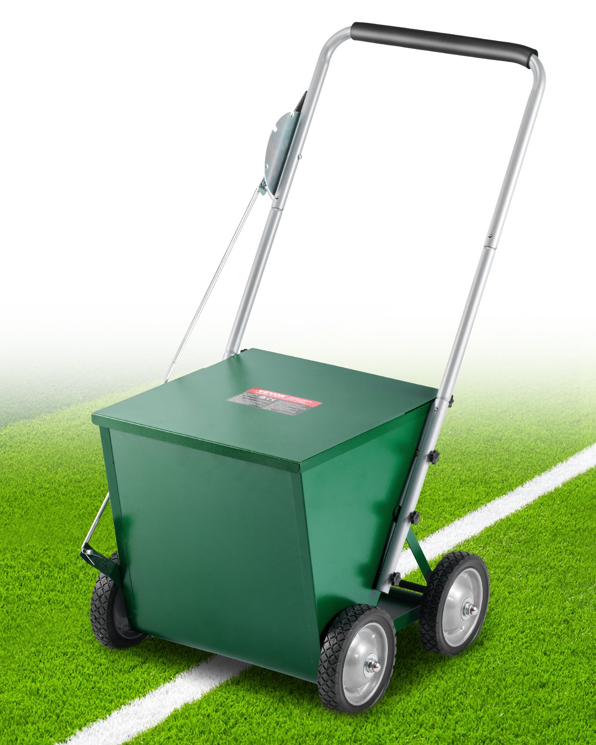 VEVOR Dry Line Marker 4-Wheel 50 or 100 mm Lines Heavy Duty Steel Chalker 29.5kg
