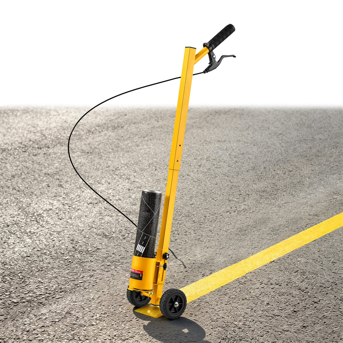 Striping Line Painting Wand Industrial Two-Wheel Marking Paint Wand, For Ground Marking, Parking Lot and Field, Lightweight and Easy to Push, Compatible with Inverted Striping Paint, Yellow