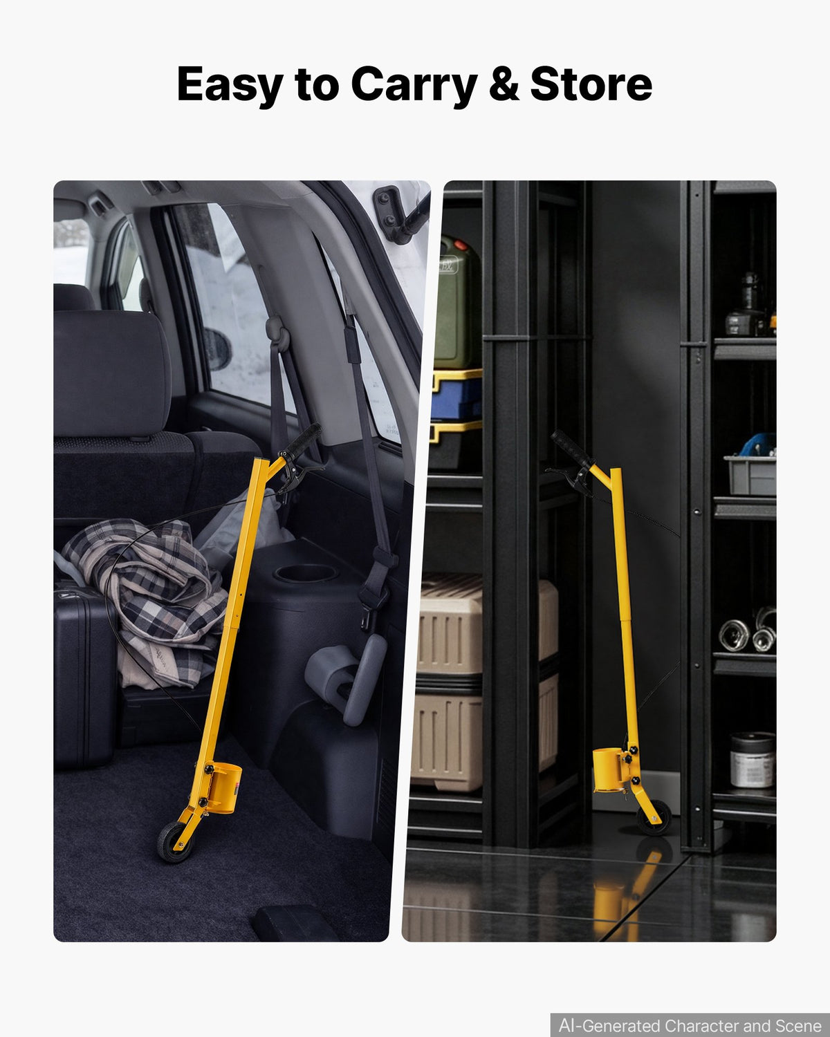Striping Line Painting Wand Heavy-Duty Wheel Marking Paint Wand, For Ground Marking, Parking Lot and Field, Lightweight and Easy to Push, Compatible with Inverted Striping Paint, Yellow