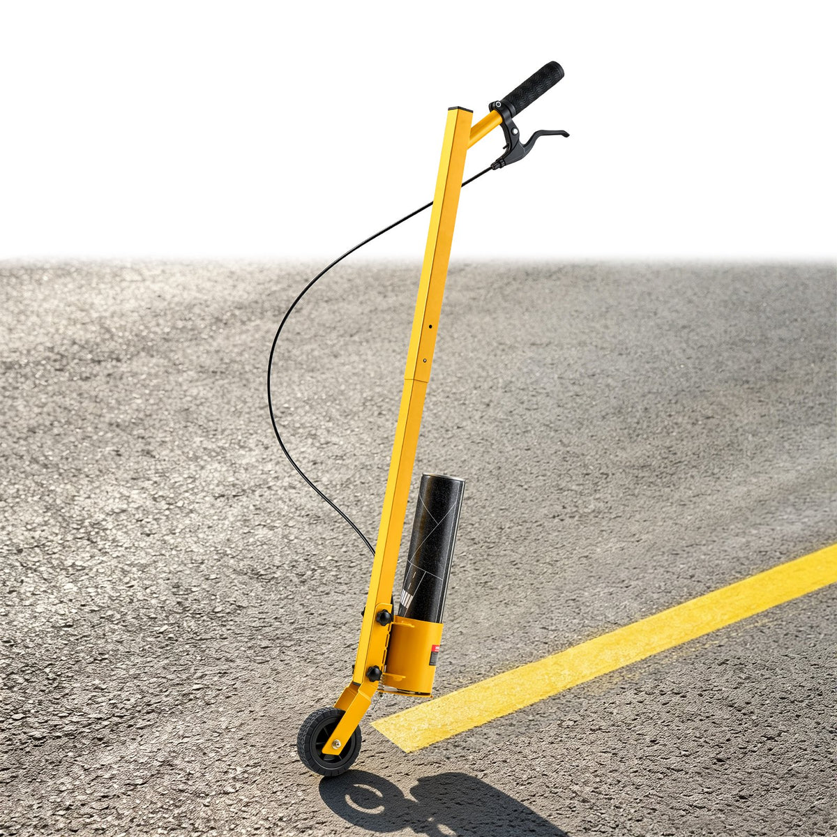 Striping Line Painting Wand Heavy-Duty Wheel Marking Paint Wand, For Ground Marking, Parking Lot and Field, Lightweight and Easy to Push, Compatible with Inverted Striping Paint, Yellow