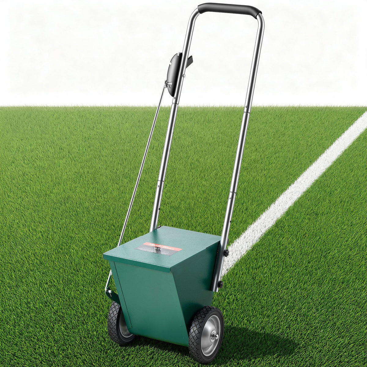 Steel Dry Line Marker 11.3kg Powder Capacity Field Dry Line Chalker, For Small Fields, 50-100 mm Adjustable Line Width, with 2 Heavy-Duty Wheels, Clear and Even Marking, Easy One-Person Pushing