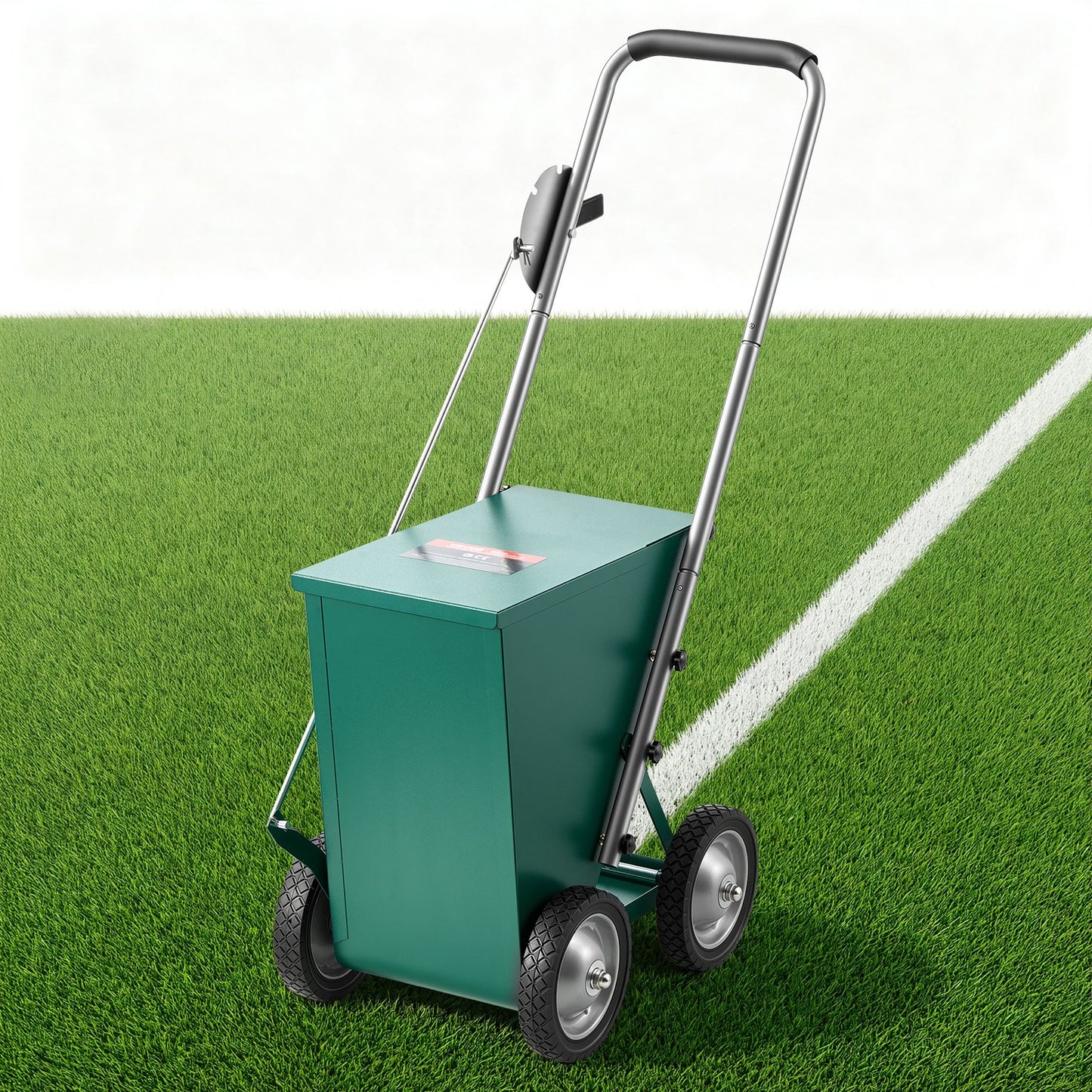 Steel Dry Line Marker 22.7kg Powder Capacity Field Dry Line Chalker, For Standard Fields, 50-100 mm Adjustable Line Width, with 4 Heavy-Duty Wheels, Clear Even Marking, Easy One-Person Pushing