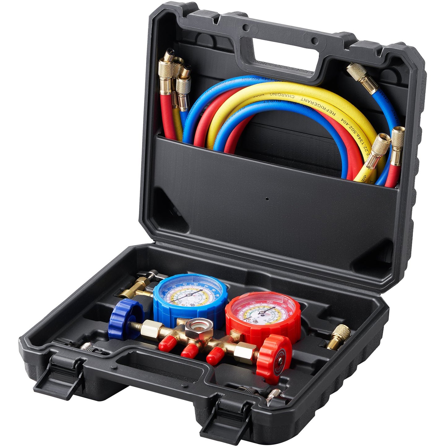 VEVOR AC Gauge Set - 3 Way AC Manifold Gauge Set for R134A R22 R12 R502 Refrigerant,