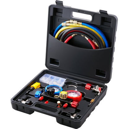 4-Way AC Manifold Gauge Set for Multiple Refrigerants with 1.5m Hose