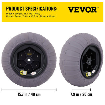 VEVOR Balloon Beach Wheels Replacement Beach Tire 15.7" TPU 176LBS Load Capacity
