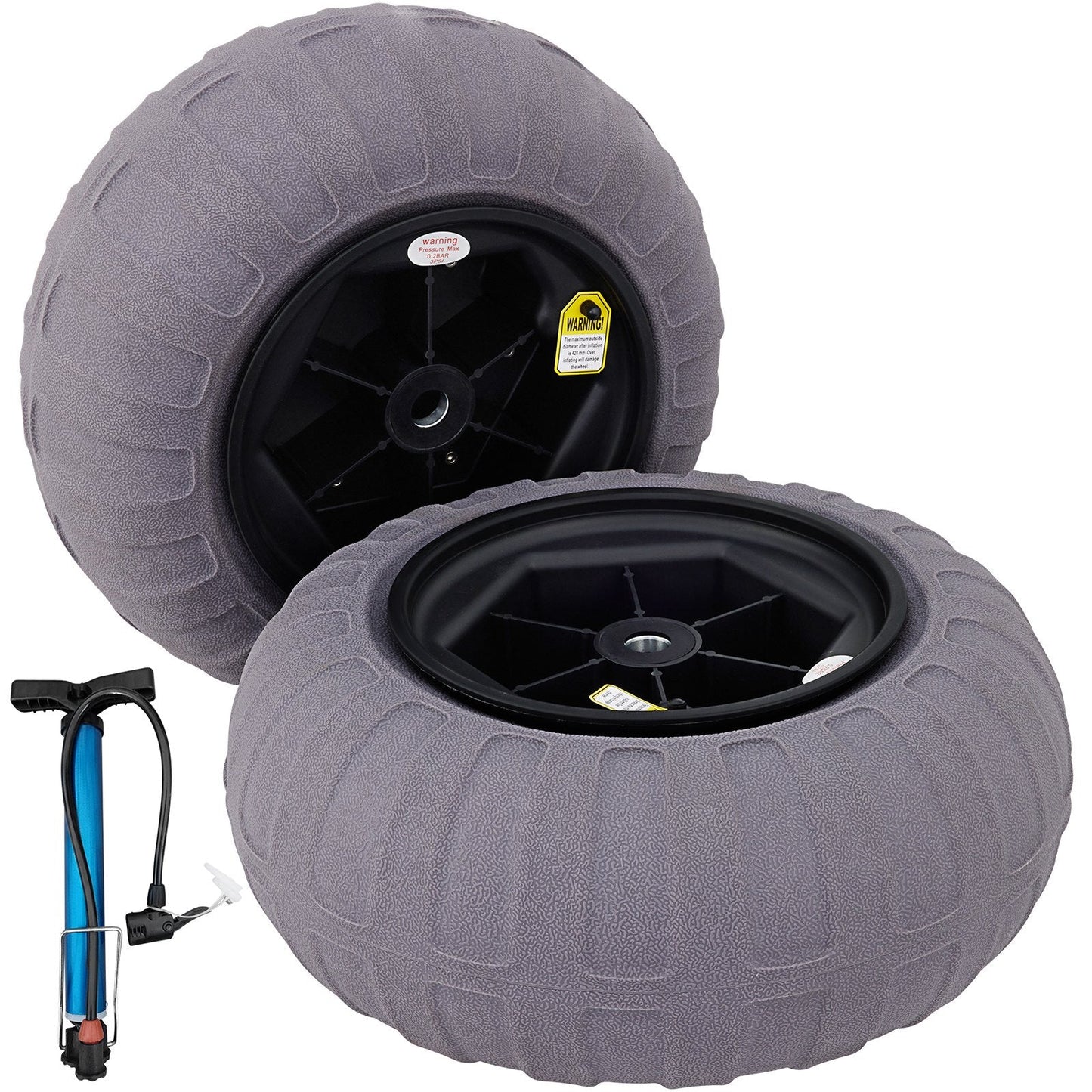 Inflatable Beach Wheels 40 cm TPU, 80 kg Capacity, Versatile Terrain Use