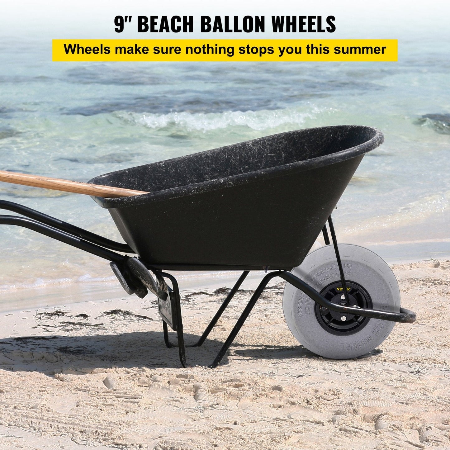 Inflatable PVC Beach Wheels (23 cm) - 35 kg Capacity for All Terrains