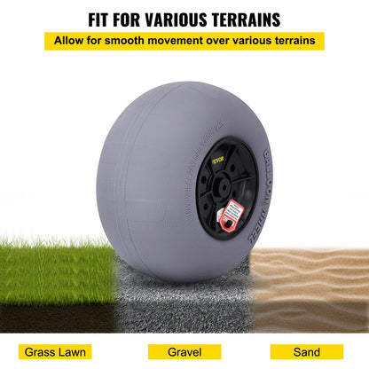 Beach Balloon Wheels, 33 cm Sand Tires with 81.5 cm Stainless Steel Axle, TPU Cart Tires for Kayak Dolly, Canoe Cart and Buggy with Air Pump, 2-Pack