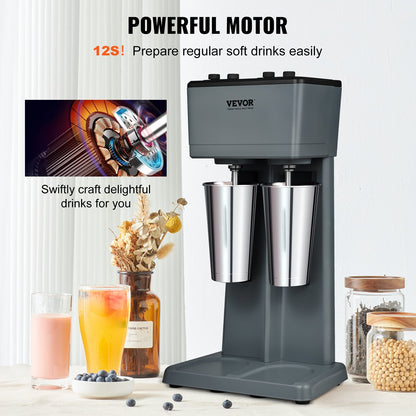 VEVOR Milkshake Maker Mixer Machine Double Head Stainless Steel Drink Blender