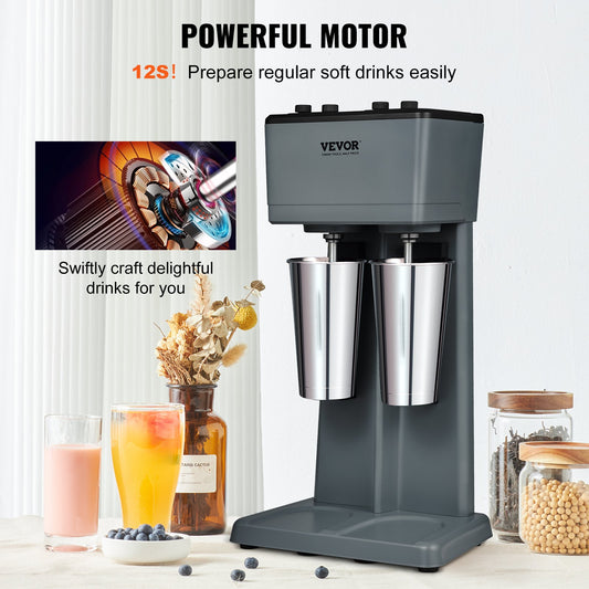 VEVOR Milkshake Maker Mixer Machine Double Head Stainless Steel Drink Blender
