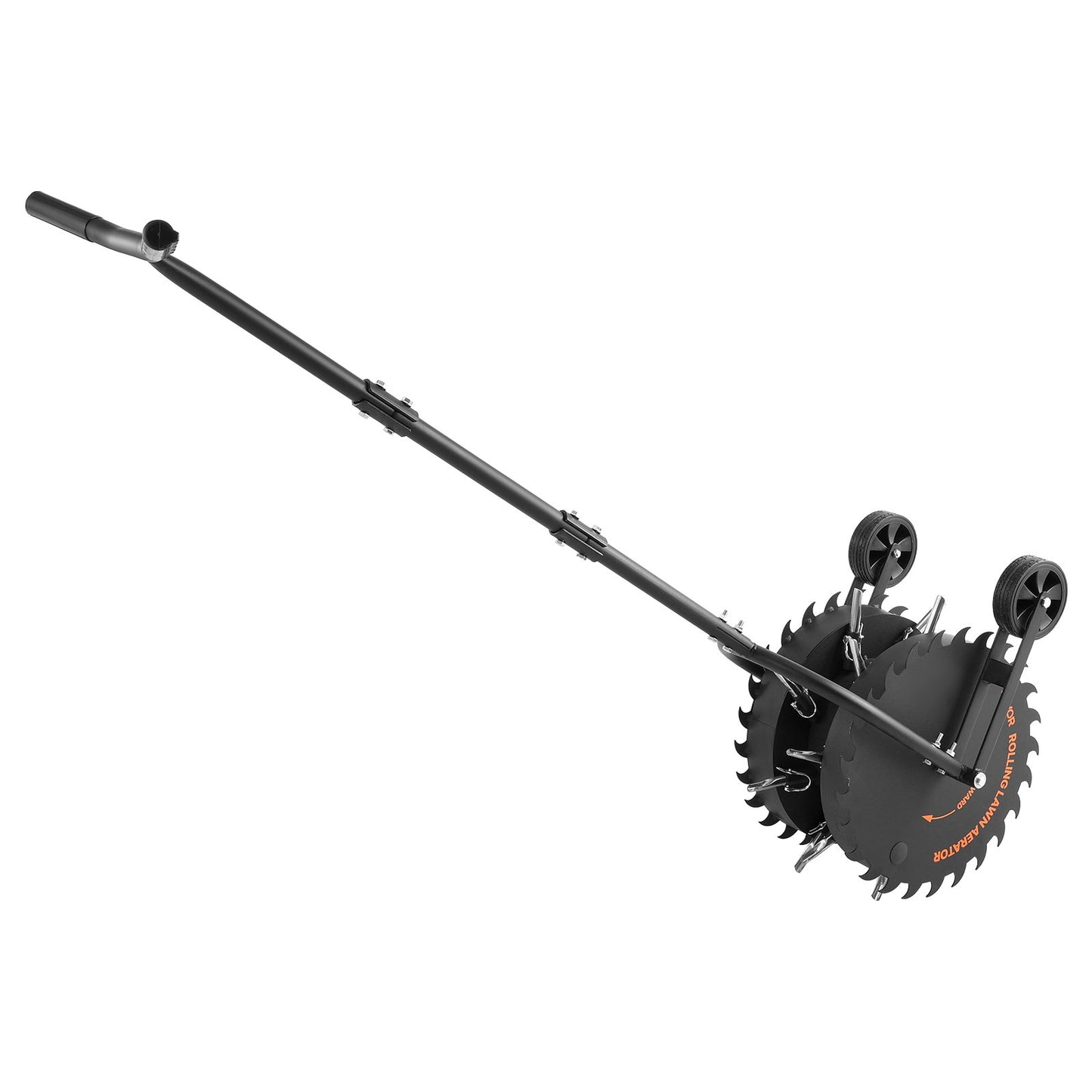 Rolling Lawn Core Aerator, 16.6 in Coring Aerator Roller with Anti-Clog Tines, Heavy Duty & Rust-Resistant, Yard Grass Pulling Plugs Manual Aeration Tool for Compacted Garden Soil Loosening