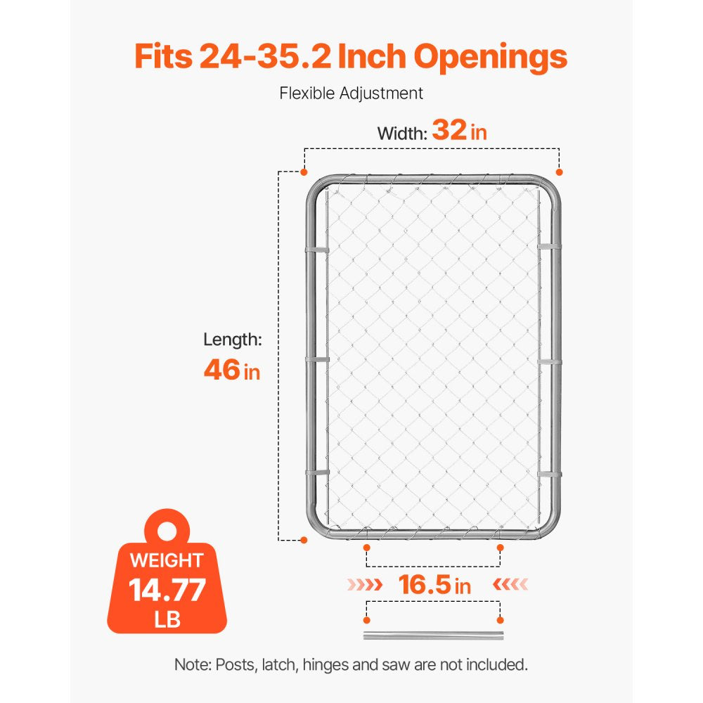 Chain Link Fence Gate Fit 2-6 ft x 4 ft Garden Gate Posts Not Included