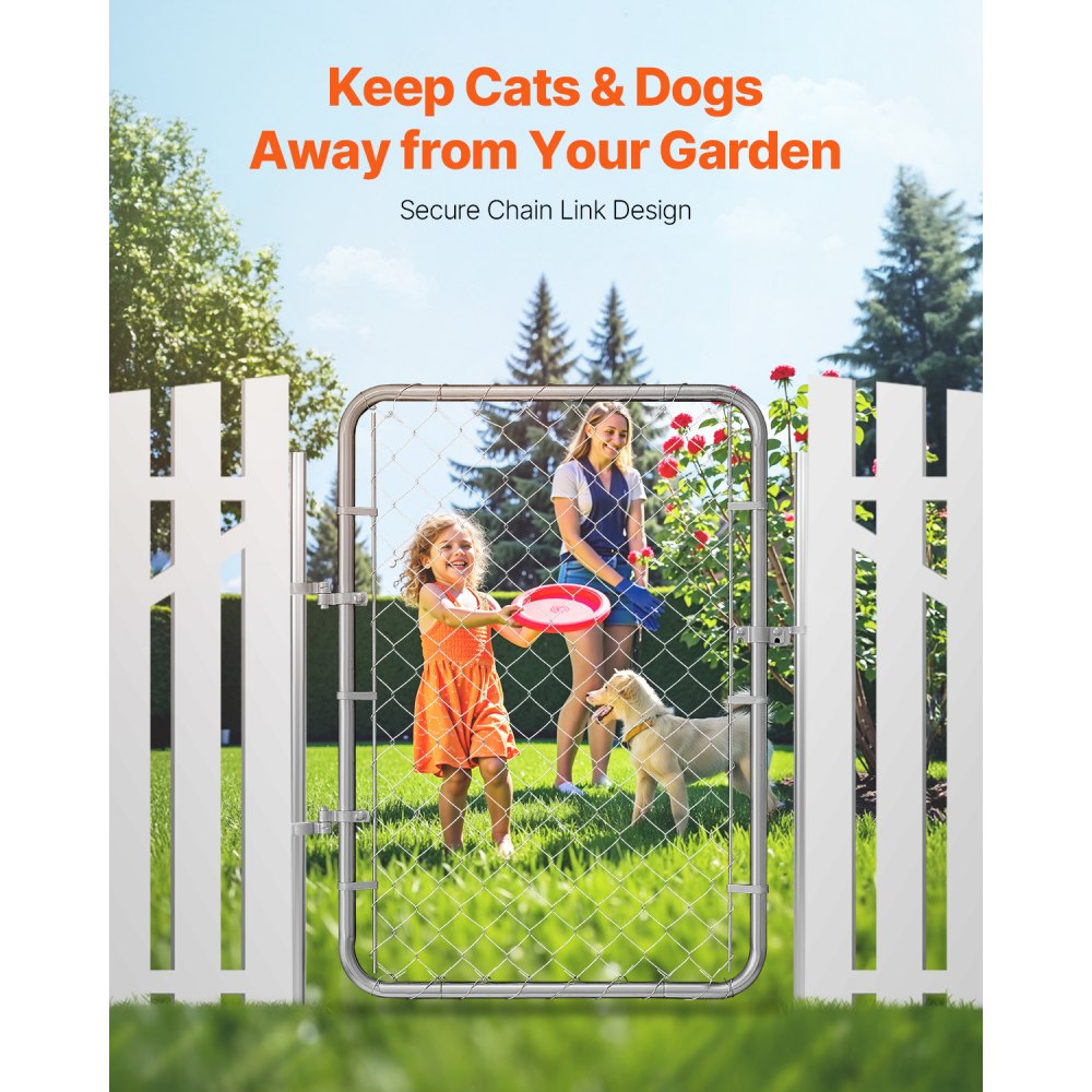 Chain Link Fence Gate Fit 2-6 ft x 4 ft Garden Gate Posts Not Included