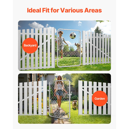 Chain Link Fence Gate Fit 2-6 ft x 4 ft Garden Gate Posts Not Included