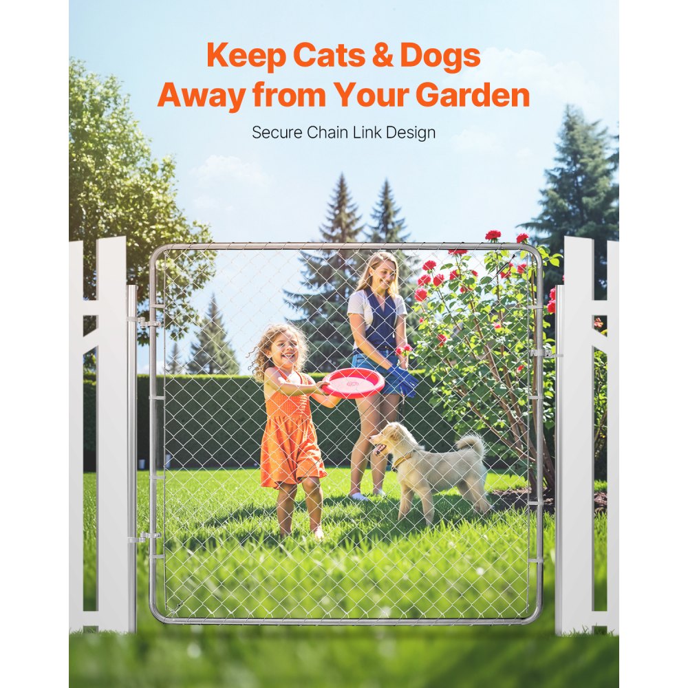 Chain Link Fence Gate Fit 3 ft x 4 ft Garden Fence Gate Posts Not Included