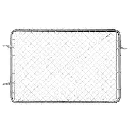 Chain Link Fence Gate, 183 x 122 cm, Adjustable Chain Link Fence Panel, Fit 67-183 cm (W) x 183 cm (H) Garden Fence Gate Opening, Rust-Resistant Galvanized Fencing Gate for Farm, Posts Not Included