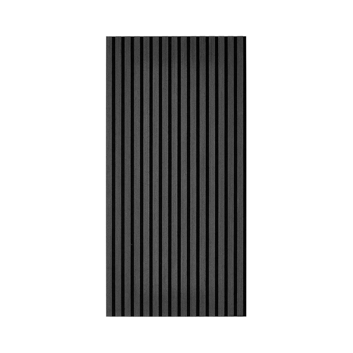 Wood Wall Panels, 1200 x 600 mm, Acoustic Slat Panels, Black Gray, Sound Absorbing for Living Rooms, Bedrooms, Offices, and Studios, Interior Wall Decor, PET Construction, Screw Kit, 8-Pack