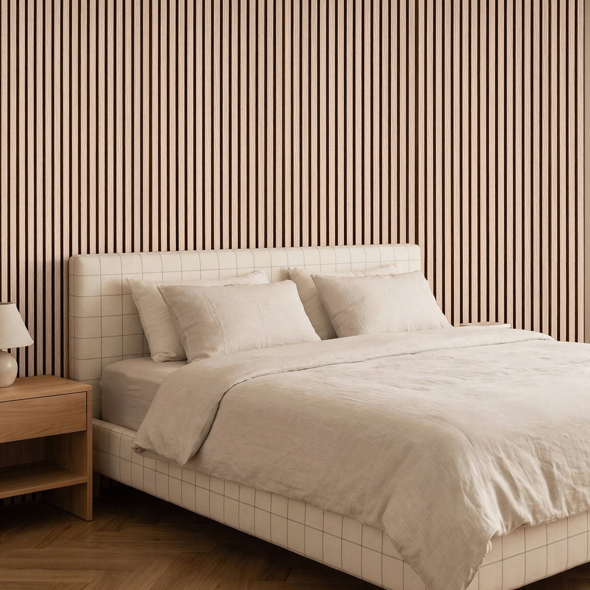 Wood Wall Panels, 1200 x 600 mm, Acoustic Slat Panels, Walnut, Sound Absorbing for Living Rooms, Bedrooms, Offices, Studios, Interior Wall Decor, MDF & PET Construction, Screw Kit, 6-Pack