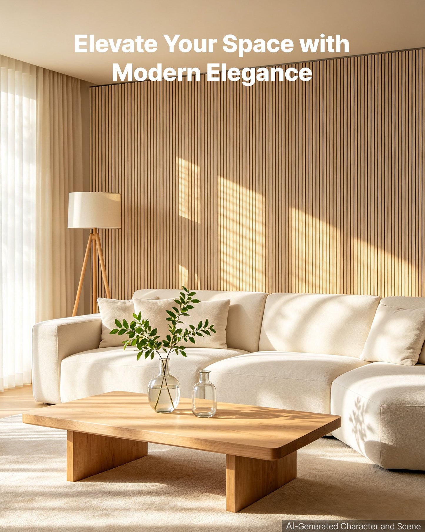 Wood Wall Panels, 2400 x 600 mm, Acoustic Slat Panels, Oak Finish, Sound Absorbing for Living Rooms, Bedrooms, Offices, Studios, Interior Wall Decor, MDF & PET Construction, Screw Kit, 2-Pack
