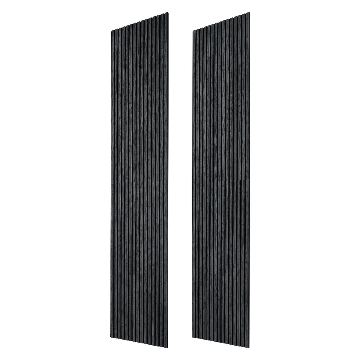 Wood Wall Panels, 2400 x 600 mm, Acoustic Slat Panels, Black Oak, Sound Absorbing for Living Rooms, Bedrooms, Offices, Studios, Interior Wall Decor, MDF & PET Construction, Screw Kit, 2-Pack