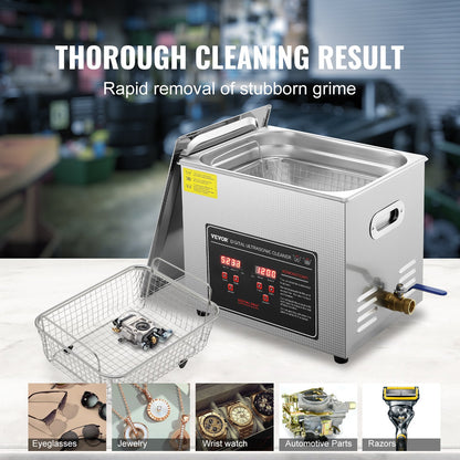VEVOR Ultrasonic Cleaner with Digital Timer & Heater, Professional Ultra Sonic Jewelry