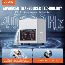 1.3L Ultrasonic Cleaner with Timer & Heater, 50W, 40kHz, Stainless Steel