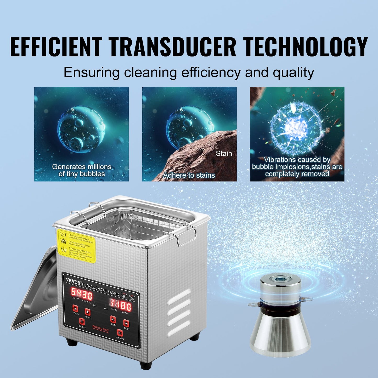 VEVOR Ultrasonic Cleaner with Digital Timer & Heater, Professional Ultra Sonic Jewelry